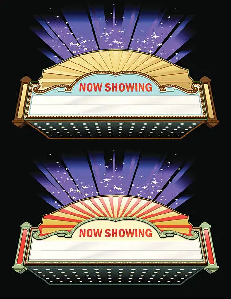 Vector illustration of Movie Marquee Set