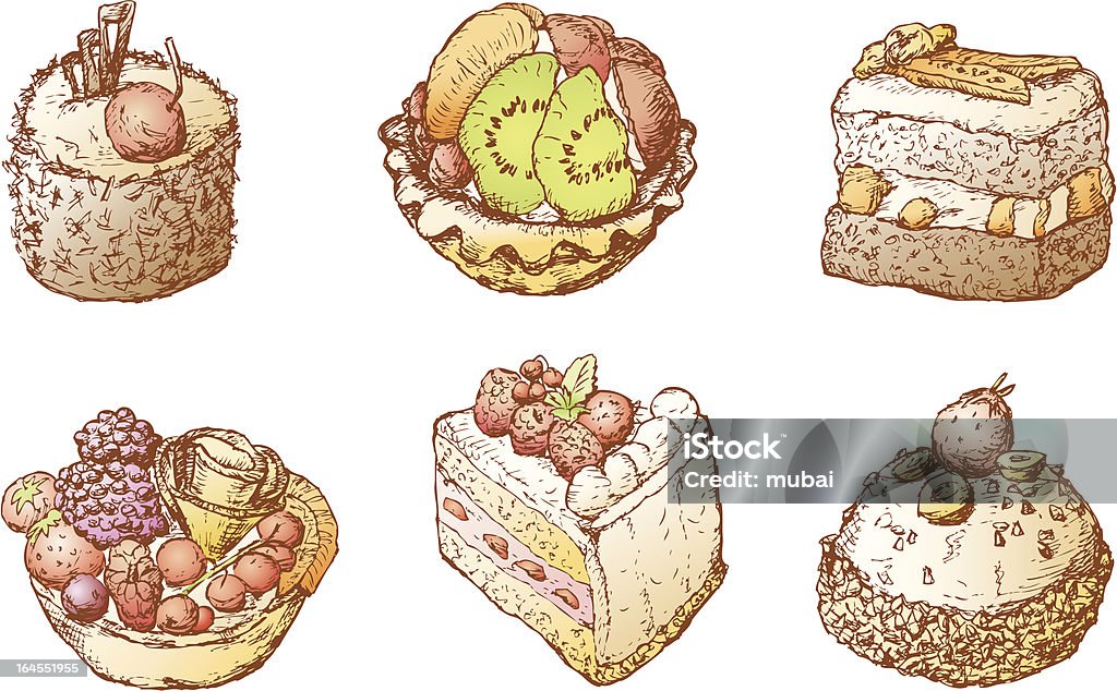 Pastel de frutas - arte vectorial de Alcorza libre de derechos