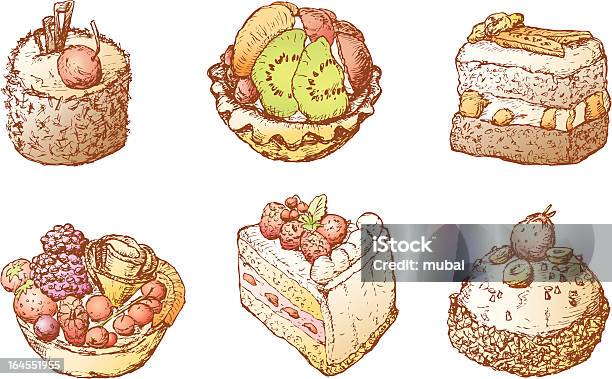 Bolos Com Fruta - Arte vetorial de stock e mais imagens de Alimentação Não-saudável - Alimentação Não-saudável, Bolacha, Bolo - Sobremesa