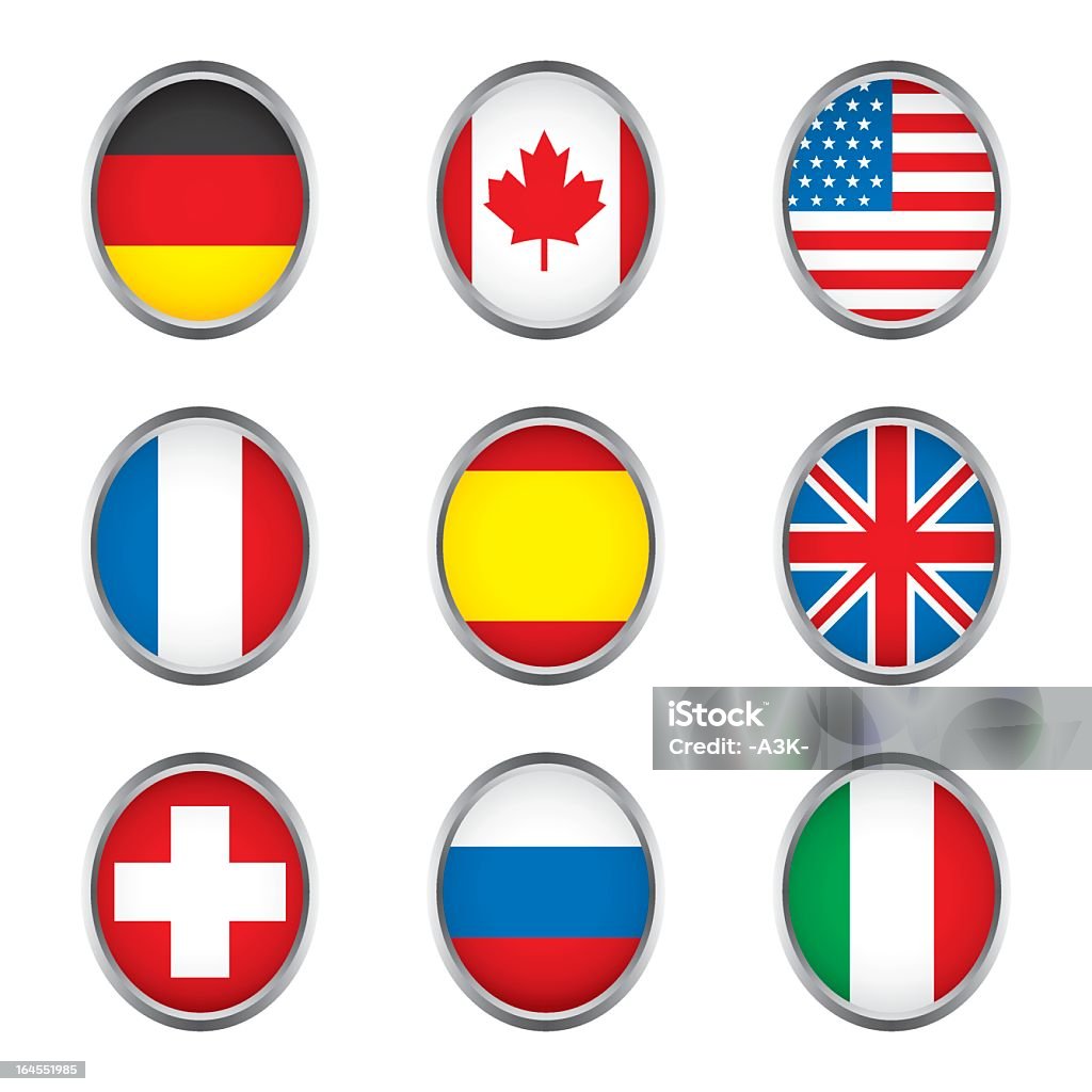 Welt-Flaggen-Kollektion D 1/4 - Lizenzfrei Abzeichen Vektorgrafik