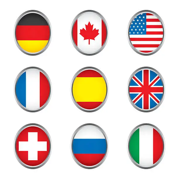 Vector illustration of World flags collection D 1/4