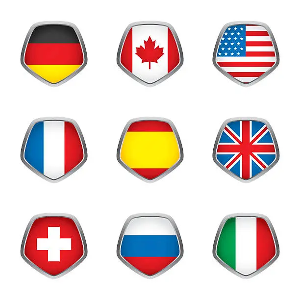 Vector illustration of World flags collection F 1/4