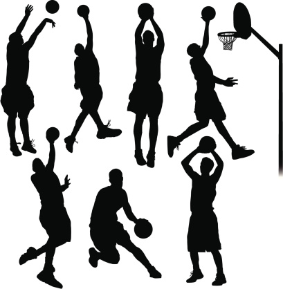 Seven unique basketball players.