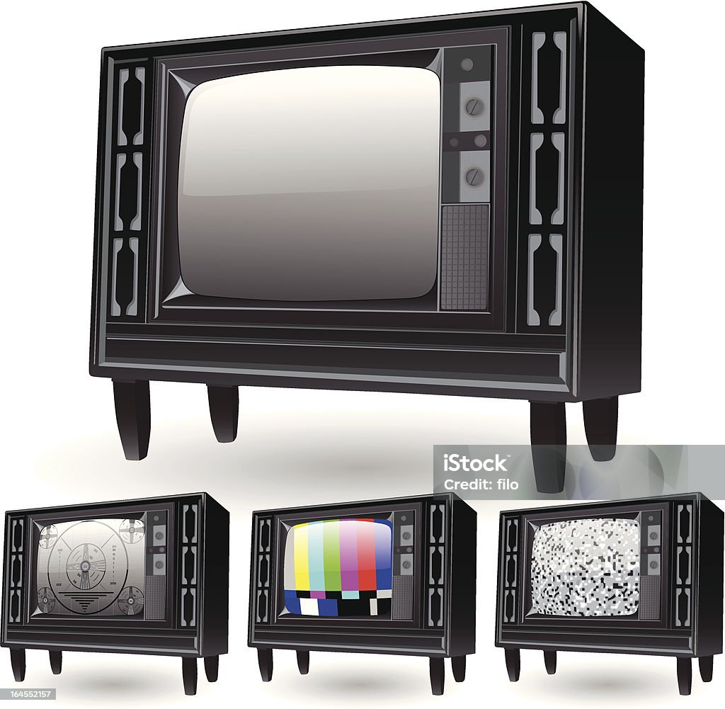 Retro televisores - arte vectorial de 1950-1959 libre de derechos