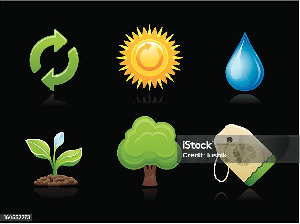 Noir Collectionprotection De Lenvironnement Vecteurs libres de droits et plus d'images vectorielles de Croissance - Croissance, Développement durable, Eau