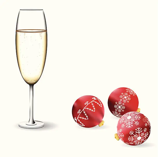 Vector illustration of Champagne christmas