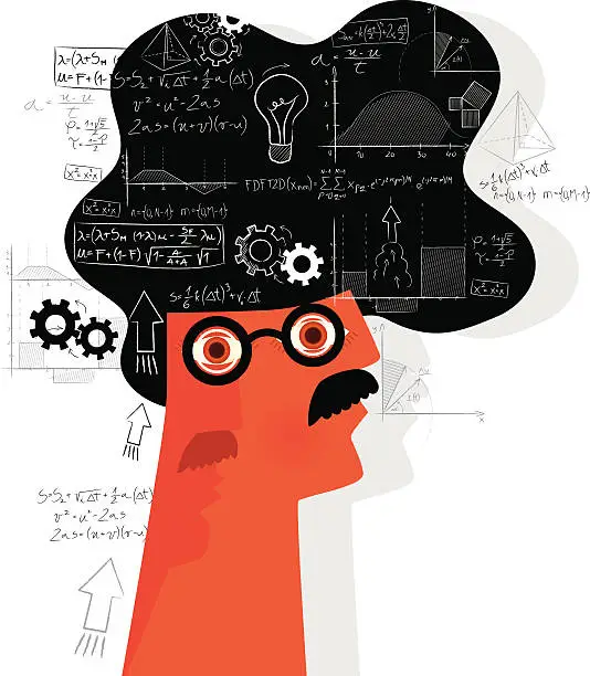 Vector illustration of Genius Head