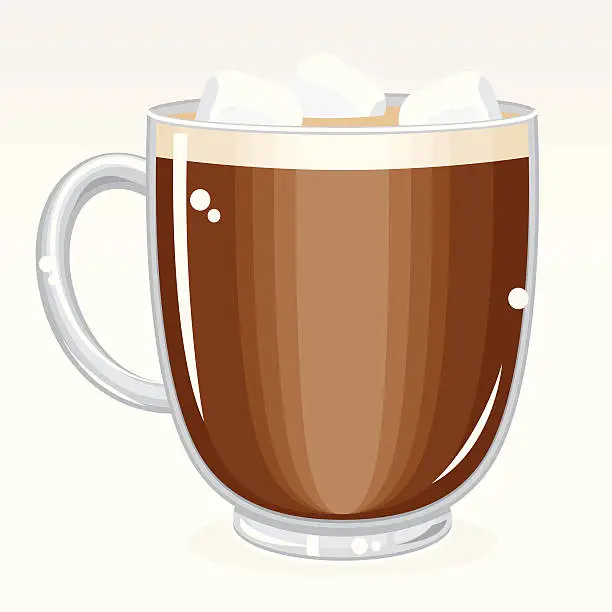 Vector illustration of Mug of Hot Chocolate with Marshmallows