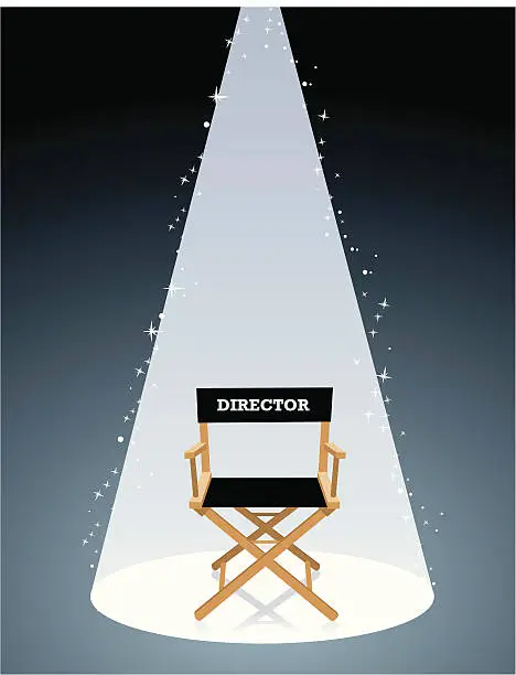 Vector illustration of Movie Director Chair