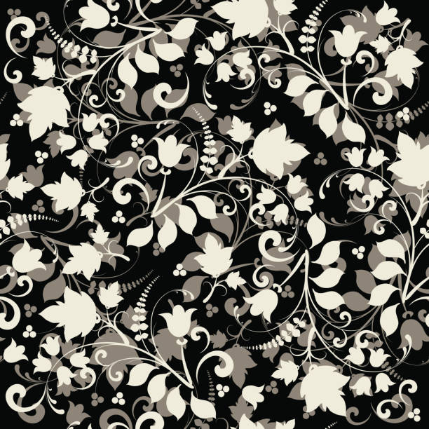 Elegant Black and gray floral background vector art illustration