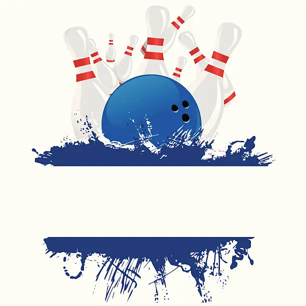 Vector illustration of banner bowling