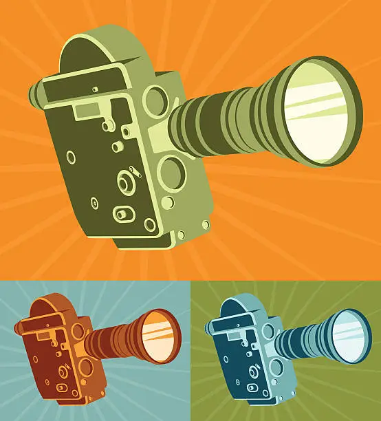 Vector illustration of Retro Video Camera