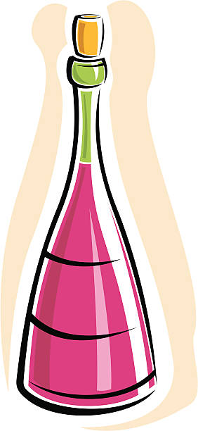 Bottle of  Red Wine (Vector) vector art illustration