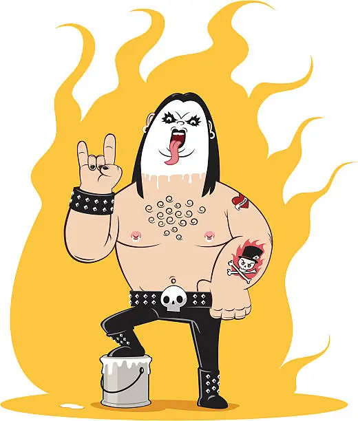 Vector illustration of Hardcore heavy metal fan