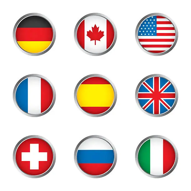 Vector illustration of World flags collection C 1/4