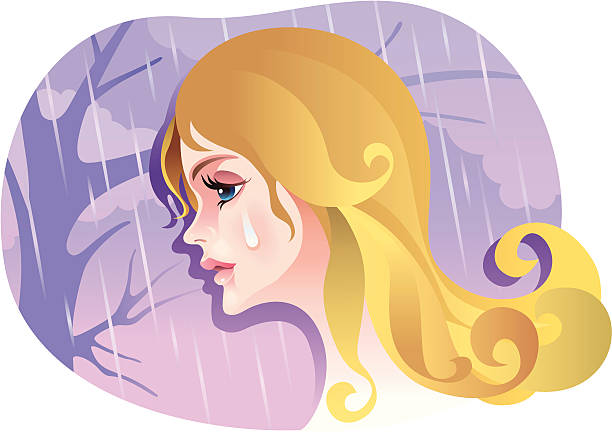 illustrazioni stock, clip art, cartoni animati e icone di tendenza di triste donna - tear vector illustrations and vector art aciculum