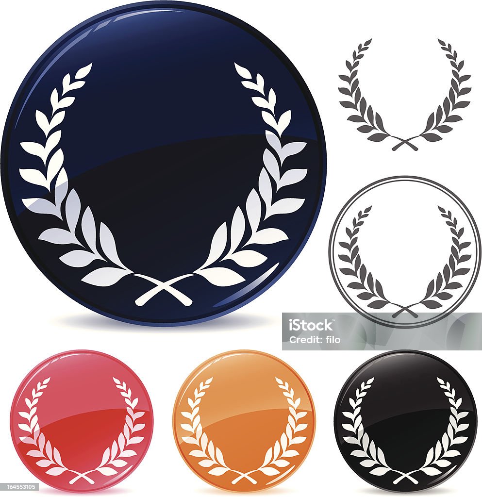 Icone di Corona di alloro - arte vettoriale royalty-free di Badge