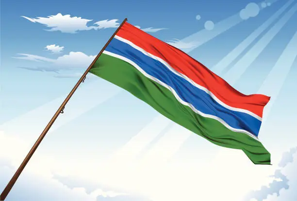 Vector illustration of Gambia Flag