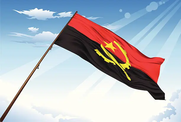 Vector illustration of Angola Flag