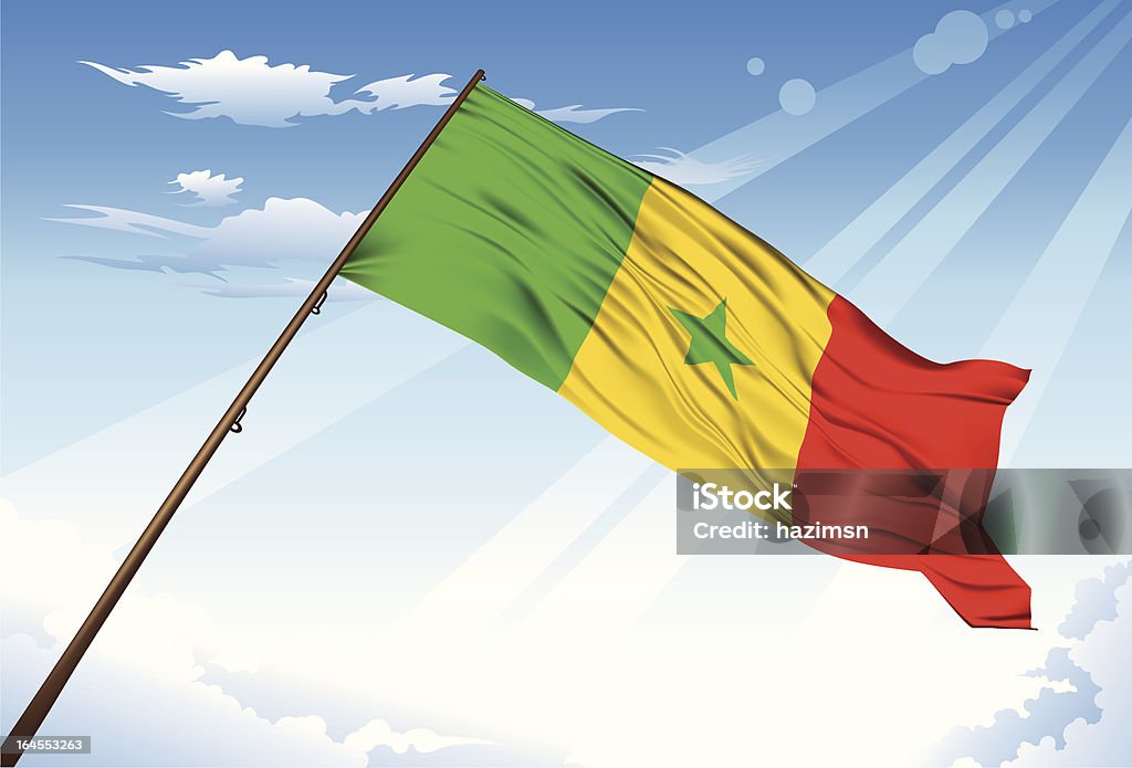Senegal Flaga - Grafika wektorowa royalty-free (Bez ludzi)
