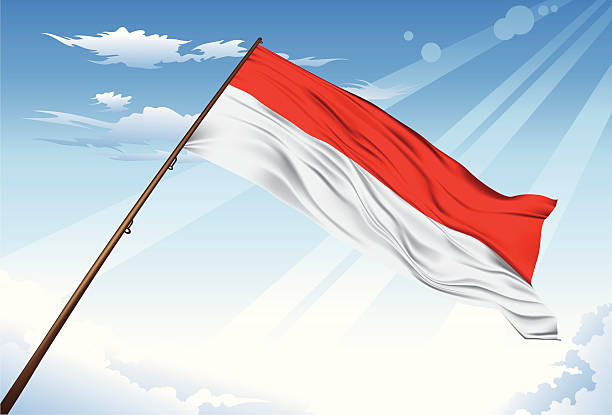 ilustraciones, imágenes clip art, dibujos animados e iconos de stock de bandera indonesia - diminishing perspective travel locations nature business