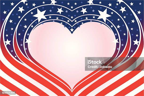 Amour Patriotique Vecteurs libres de droits et plus d'images vectorielles de Coeur - Symbole d'une idée - Coeur - Symbole d'une idée, Drapeau américain, Fond