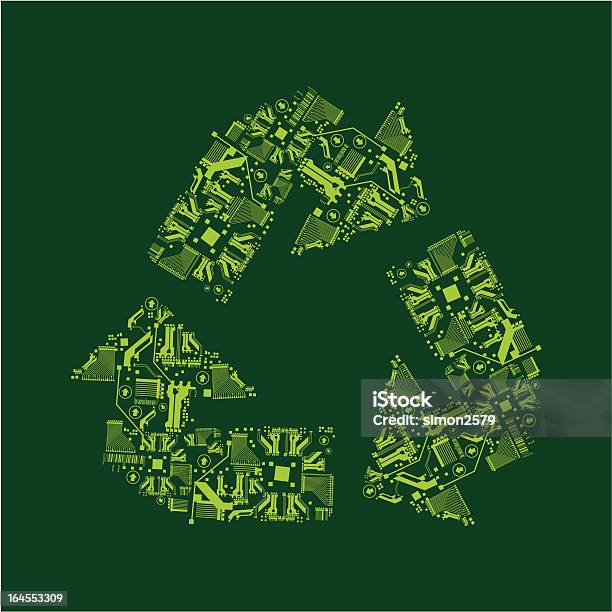 Ikona Recyklingu - Stockowe grafiki wektorowe i więcej obrazów Odzyskiwanie i przetwarzanie surowców wtórnych - Odzyskiwanie i przetwarzanie surowców wtórnych, Przemysł elektroniczny, Symbol recyklingu