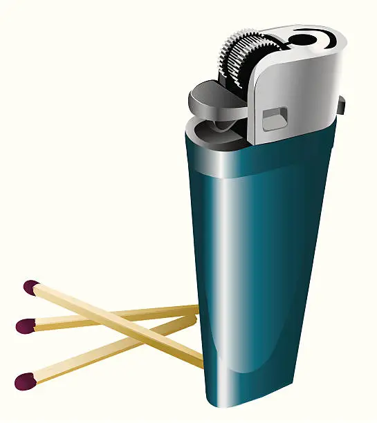 Vector illustration of Lighter And Matches