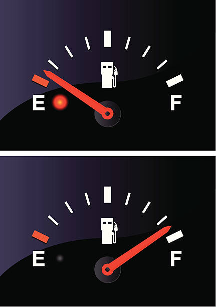 연료 - fuel gauge fossil fuel fuel and power generation gauge stock illustrations