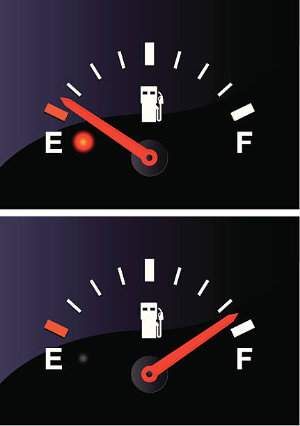paliwa, - gas gauge full empty stock illustrations