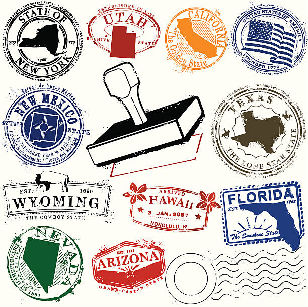 미국에 오는 - wyoming state stock illustrations