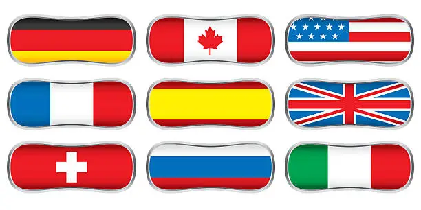 Vector illustration of World flags collection B 1/4