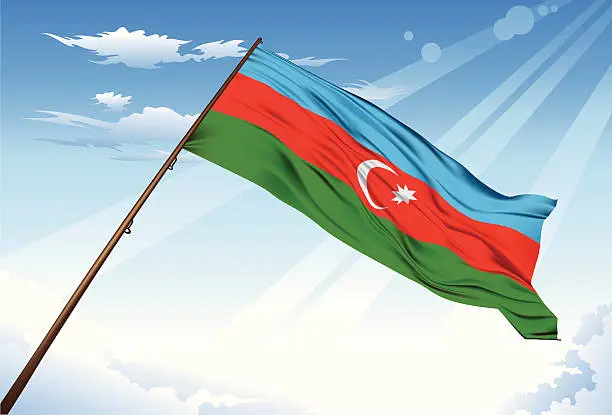 Vector illustration of Azerbaijan Flag