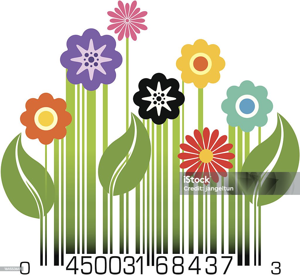 Floral código UPC - Royalty-free Código de Barras arte vetorial