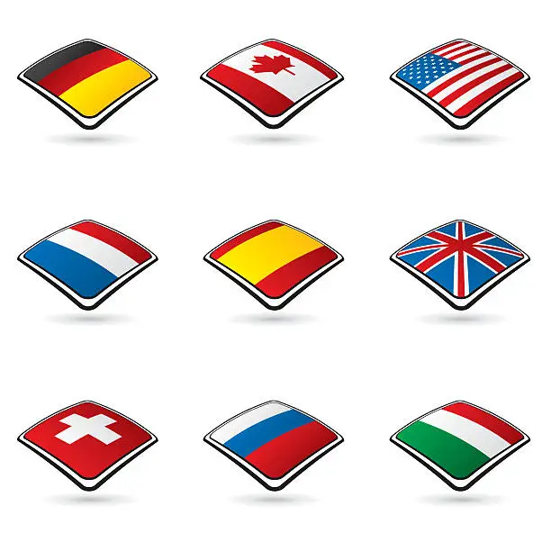 Vector illustration of World flags collection A 1/10