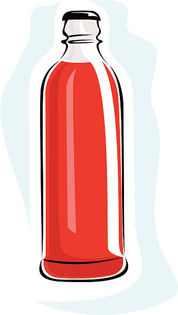 ilustrações, clipart, desenhos animados e ícones de garrafa com xarope de vermelho (vector - vinegar bottle raspberry fruit