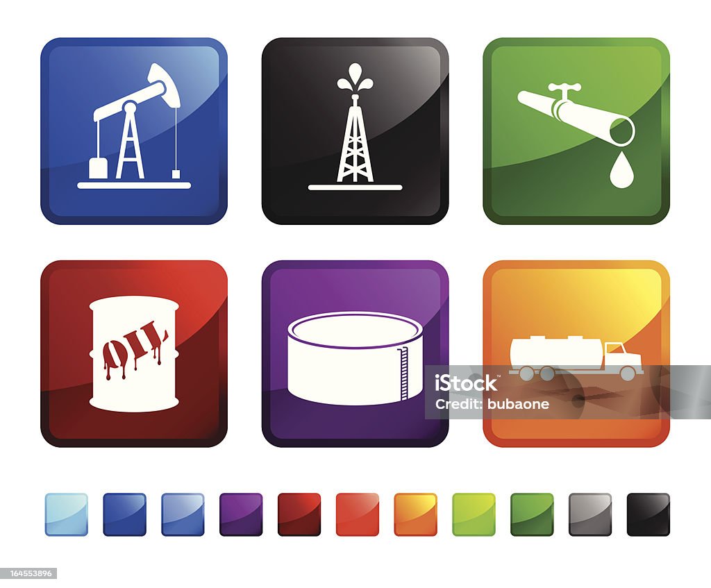 oil Lieferung lizenzfreie vektor icon set Aufkleber - Lizenzfrei Blau Vektorgrafik