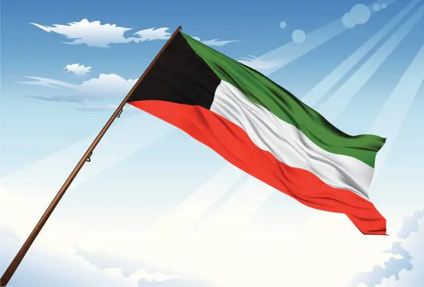 Vector illustration of Kuwait  flag