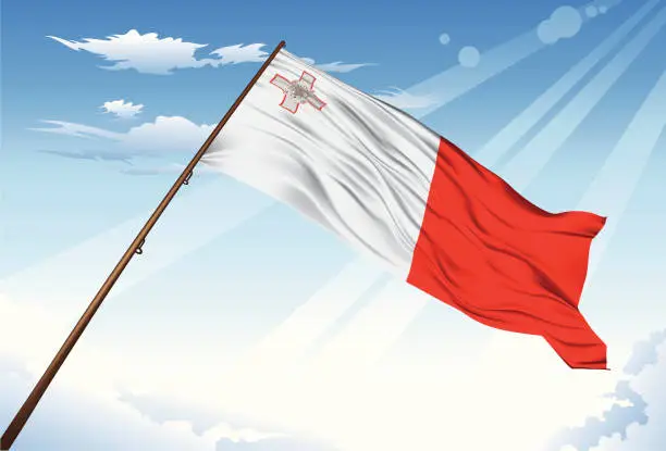 Vector illustration of Malta Flag
