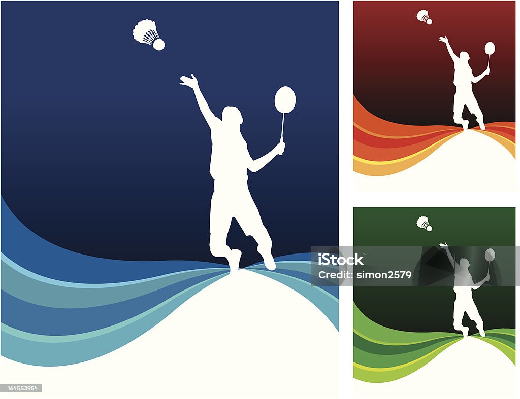 Sport background Vector of badminton silhouette with three background Badminton - Sport stock vector