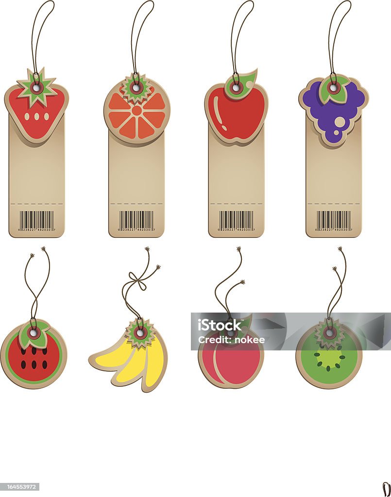 Étiquettes en carton fruits - clipart vectoriel de Affaires libre de droits