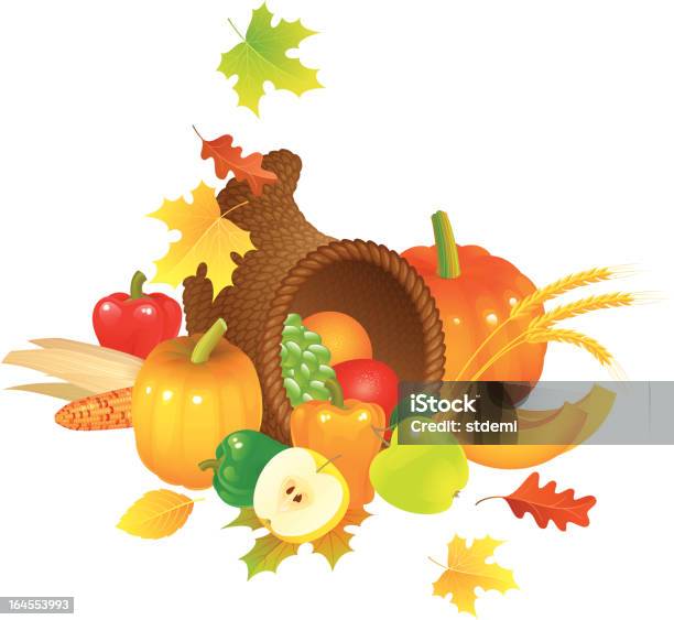 Cornucopia - Immagini vettoriali stock e altre immagini di Cornucopia - Cornucopia, Ringraziamento, Autunno