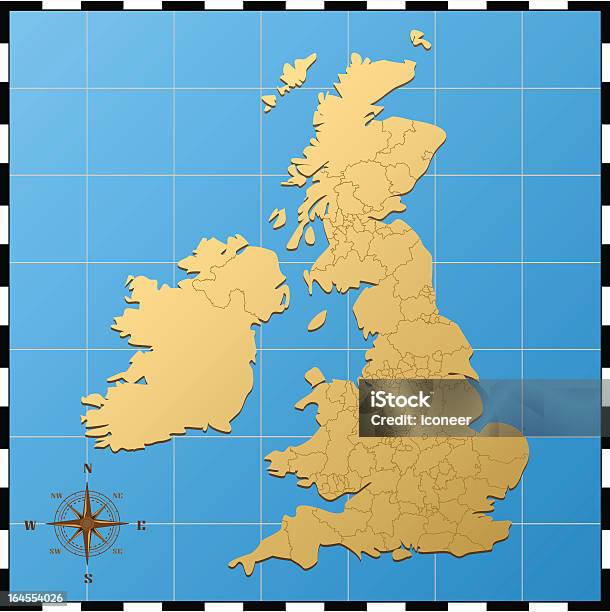 Compass Map Uk Task United Kingdom Map With Compass Rose Stock Illustration - Download ...