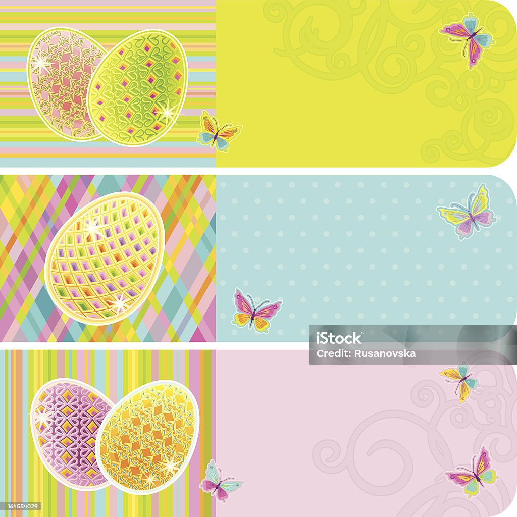 Easter Banner Set Set of three banners for Easter. Horizontal. Vector. Animal Egg stock vector