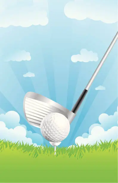 Vector illustration of Golf Tee off illustration background