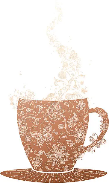 Vector illustration of Floral cup