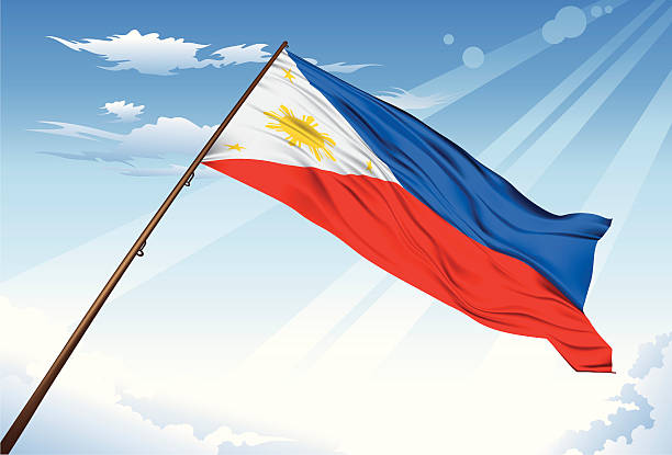 ilustraciones, imágenes clip art, dibujos animados e iconos de stock de bandera de filipinas - diminishing perspective travel locations nature business