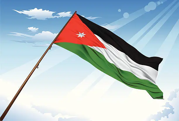 Vector illustration of Jordan flag