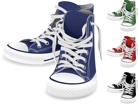 Illustration of Colourful Sneakers (Pdf(6) and Ai(8) files are included)