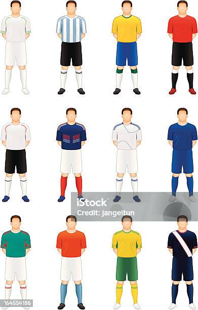 Giocatori Di Calcio - Immagini vettoriali stock e altre immagini di Calciatore - Calciatore, Vettoriale, Punto di vista frontale